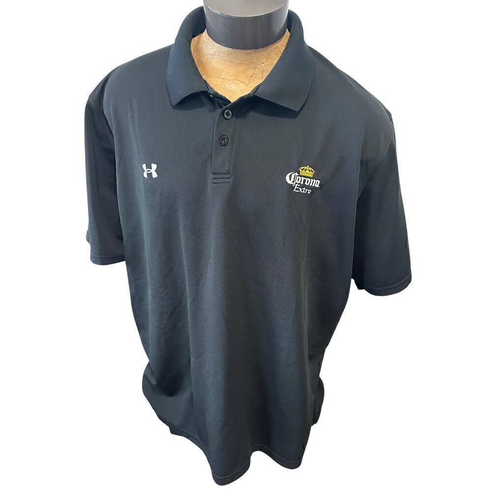 Under Armour Mens XXL Corona Extra Black Short Sleeve Polo
